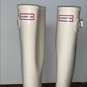 White Tall Hunter Boots size 7 *worn once*
